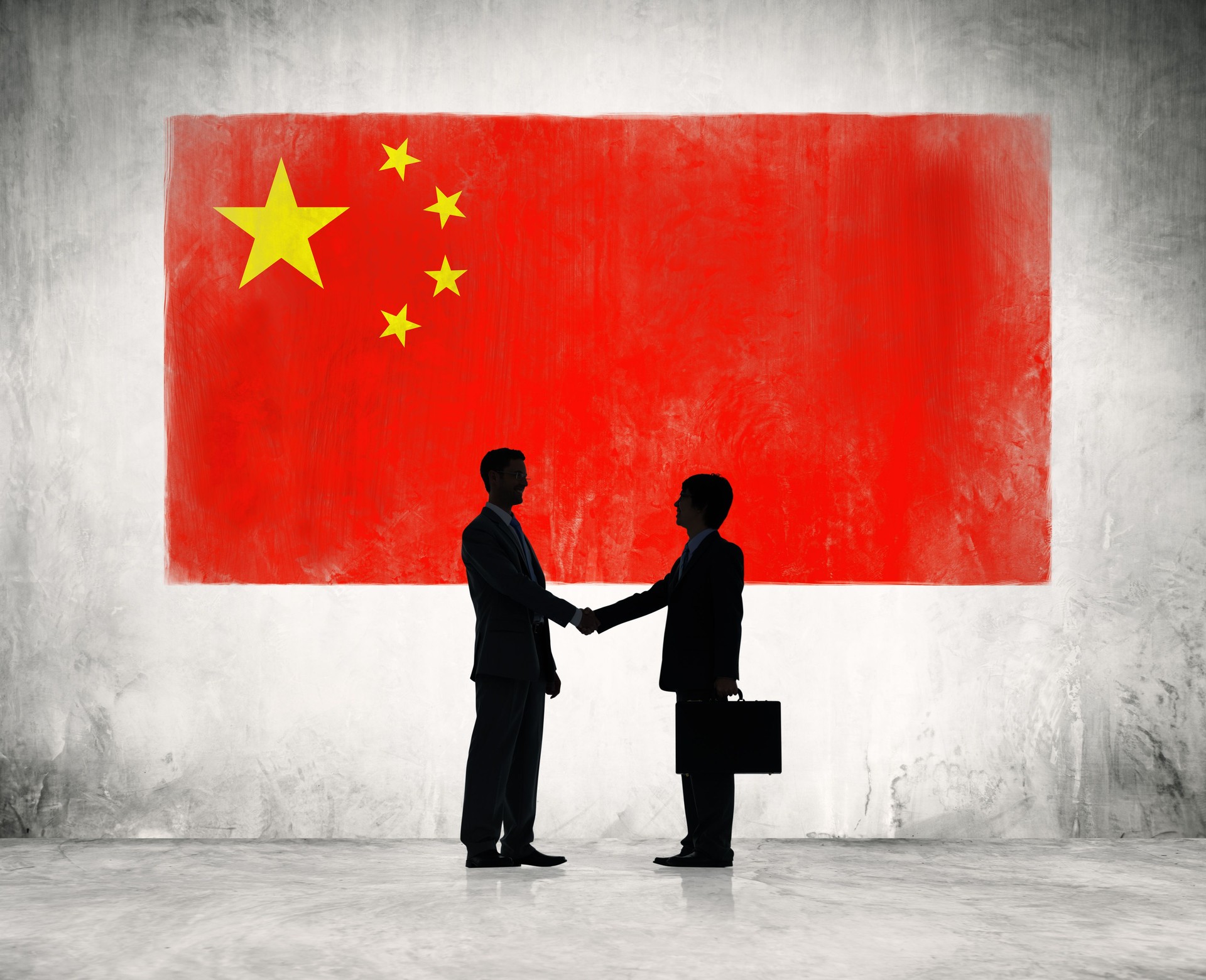 Business people shaking hand in China